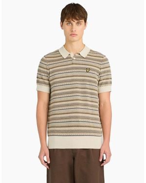 Lyle & Scott Lyle & Scott Fairisle Short Sleeve Polo - Grey