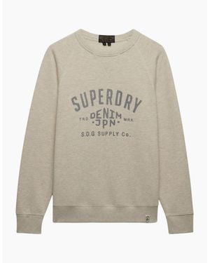 Superdry The Merchant Store Vintage Print Sweatshirt - Grey