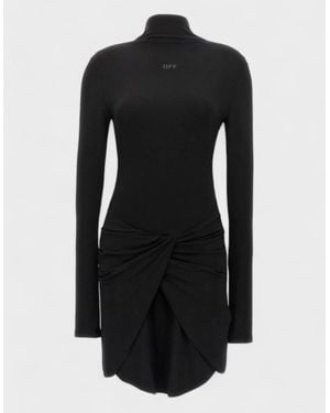 Off-White c/o Virgil Abloh Vi Crepe Twist Mini Dress - Black