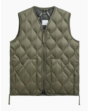 Taion Military V Neck Soft Shell Down Vest - Green
