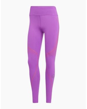 adidas Solid Patterned Skinny Fit Leggings - Purple