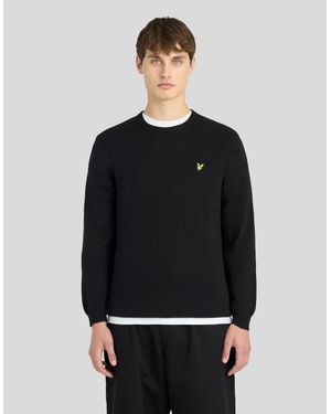 Lyle & Scott Cotton Merino Crew Neck Jumper - Black