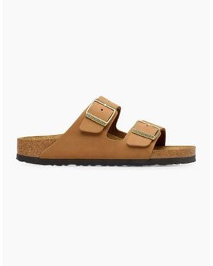 Birkenstock Arizona Arizona Soft Footbed Nubuck Narrow Tan - White