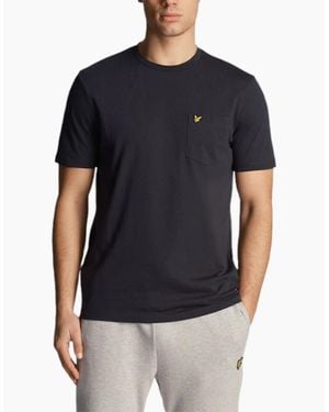 Lyle & Scott Lyle & Scott Short Sleeve T Shirts Pocket Regular Fit Summer Cotton Tee New - Black