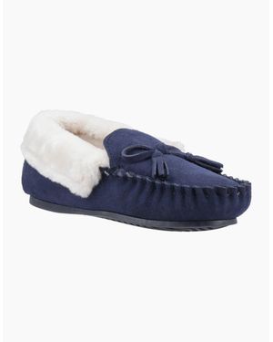 Hush Puppies Agnes Fur Slipper - Blue