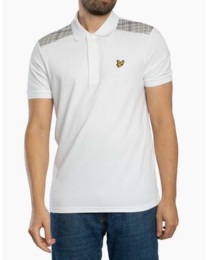 Lyle & Scott Lyle & Scott Check Panelled Polo Shirt - White