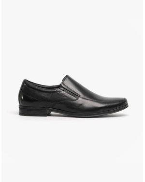 Hush Puppies Billy Leather Slip On Shoes - Black