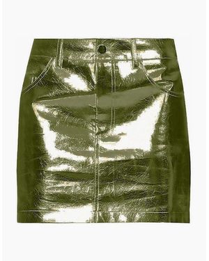 Amy Lynn Regular Fit Metallic Patterned Mini Skirt - Green