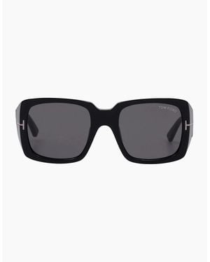 Tom Ford Ryder Smoke Lens Shiny Sunglasses - Black