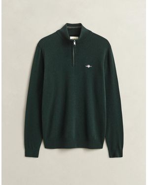 GANT Superfine Lambswool Crew Neck Jumper - Green