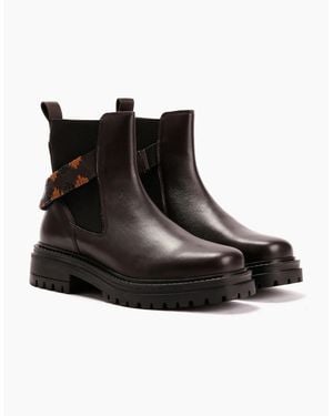 Osprey London The Guildford Chelsea Leather Chocolate Boots - Black
