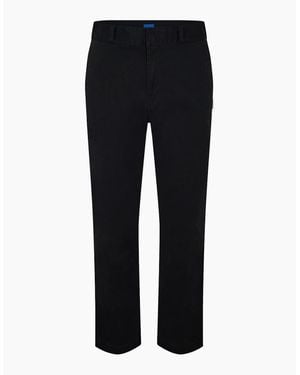 BOSS Solid Patterned Straight Chinos - Black