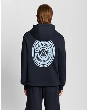 Lyle & Scott Graphic Badge Cotton Hoodie - Blue