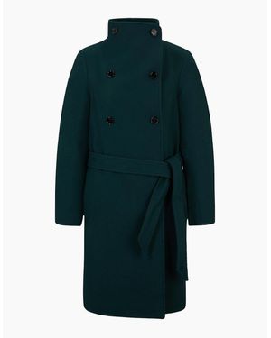 BOSS Cedandy1 Solid Patterned Over Coat - Blue