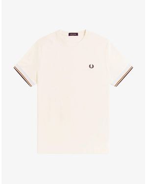 Fred Perry M2396 Twin Tipped Cuff T-Shirt - Natural
