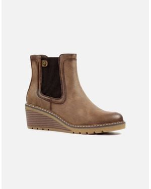 Lunar Connie Wedge Ankle Boots - Brown