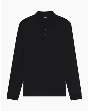 BOSS Pado 30 Long Sleeve Polo Shirt - Black