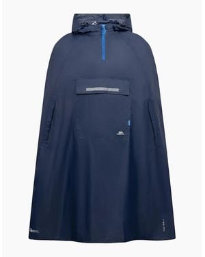 Trespass Qikpac Hooded Waterproof Packaway Poncho - Blue