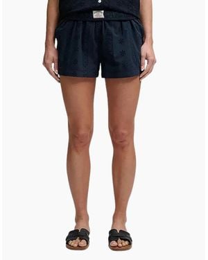 Superdry Broderie Beach Chino Shorts - Blue