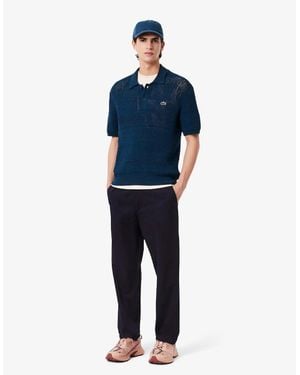 Lacoste Regular Fit Cotton Gabardine Chino Trousers - Blue