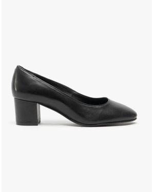 Hush Puppies Anna Leather Court Shoes - Black