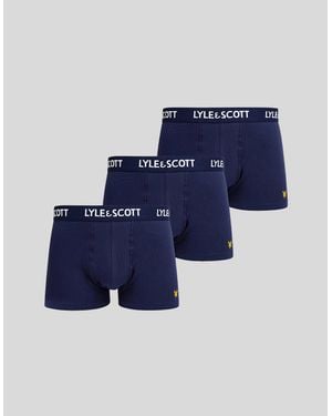 Lyle & Scott 3 Pack Basic Core Trunks - Blue