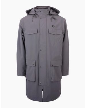 Fred Perry Gunmetal Bonded Parka Jacket - Grey