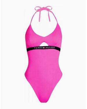 Tommy Hilfiger Cut Out Detail One-Piece Swimsuit, Glo - Pink