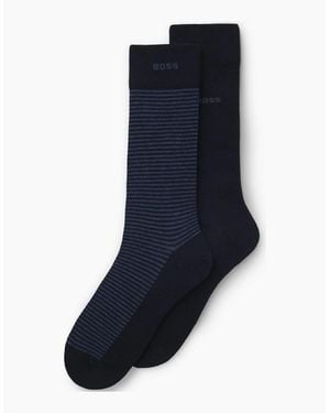 BOSS Pack Of Stripe Socks - Blue