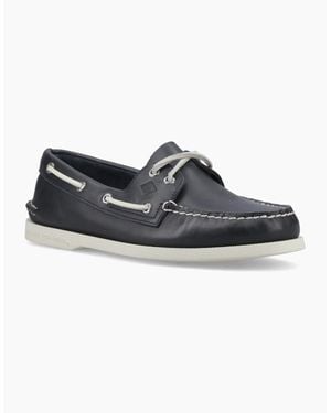 Sperry Top-Sider Sperry Authentic 2 Eye Leather Boat Shoes - Black