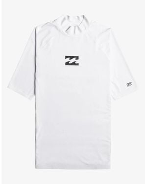 Billabong Waves All Day Short Sleeve Swim Swimming Rash Vest - White