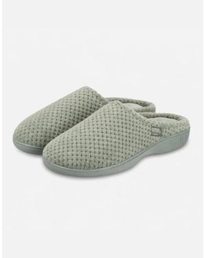 Totes Isotoner Popcorn Terry Mule Slipper Mules Sage - Grey