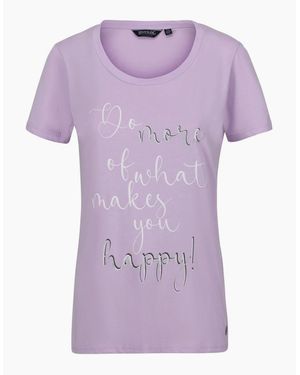 Regatta Scoop Neck Lettering Regular Fit T-Shirt - Purple