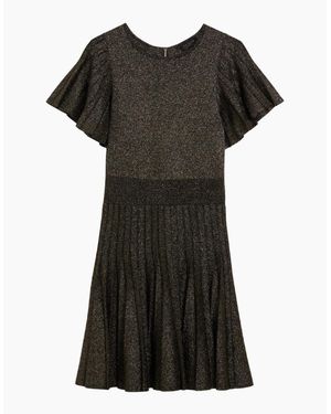Ted Baker Madison Metallic Angel Sleeve Knit Dress - Black
