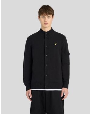 Lyle & Scott Rib Detail Button Cardigan - Black