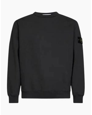 Stone Island Brushed Organic Cotton Lead Sweatshirt - Black
