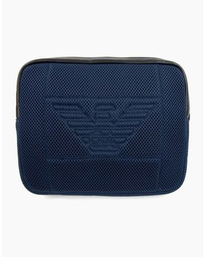 Emporio Armani Small Mesh Eagle Briefcase Bag - Blue