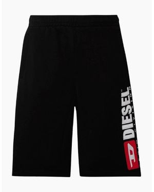 DIESEL Crow Large Logo Cotton Shorts - Black