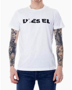 DIESEL T Diego Brok T Shirt Cotton Tees Summer Top - White