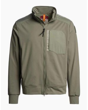 Parajumpers Douglas Zip Through Mixed Media Sweatshirt 0274 Ashen Sage - Green