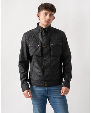 Belstaff Racemaster Waxed Cotton Compact Field Jacket - Black