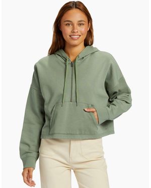 Roxy Drakes Cove Half Zip Hoodie - Green