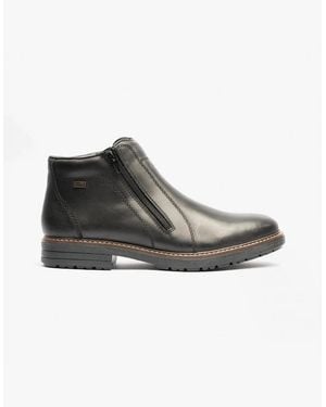Rieker 33160-00 Double Zip Fur Lined Boots - Black