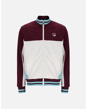 Fila Tiebreaker Funnel Neck Track Top Jacket Fig/Gardenia/Milky - Red