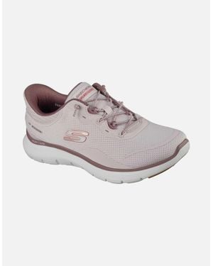 Skechers Flex Appeal 5.0 Easy Breezy Textile Light Mauve Standard Trainers - Grey