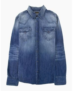TRUE RELIGION Core Jake Western Shirt Denim - Blue