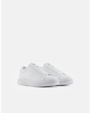 ARMANI EXCHANGE Leather Trainers - White