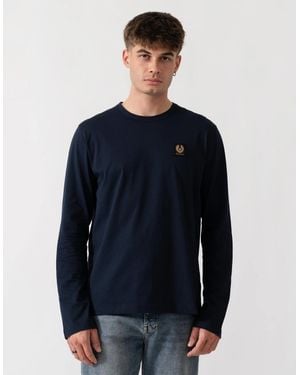 Belstaff Long Sleeved Logo T-Shirt - Blue