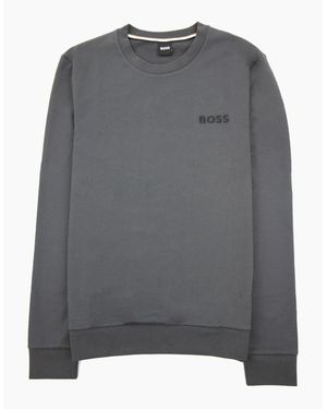 BOSS Heritage Embroidered Logo Sweatshirt Dark 022 - Grey