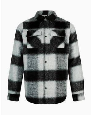 Luke 1977 Ettrick Overshirt Charcoal Check - Grey